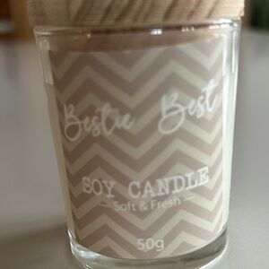 Love Soy Bestie Best Candle - Beige with Wooden Lid